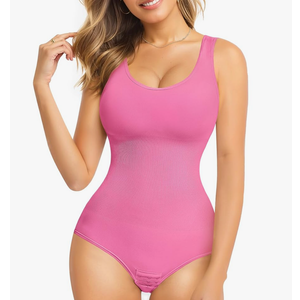 Nebility Womens' Waist Trainer Seamless Round Neck Tummy Control Shapewear Bodysuit, Size: XL/2XL