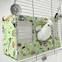 Large Spring Summer Breathable Bird Nest House, Bird Bed for Cage, Parrot Nest Snuggle Shed Hut for Four Seasons, Easy to Install for Quaker Lovebirds (Medium,Green)