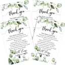 Chinco 100 Pieces Wedding Thank You Cards Thank You Place Setting Wedding Greenery Place Cards 4 x 6 Inches for Party Reception Rehearsal Dinner Bridal Shower (Eucalyptus)