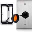 Stainless Steel Ethernet Wall Plate with Single RJ45 Waterproof CAT6 Jack - Outdoor IP68 Ethernet Wall Outlet for Secure PoE and Data Connection