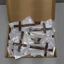 Bucherry 12 Pcs Solid Wooden Hand Crosses Bulk 4.72 x 2.76 Inch Pocket Wooden Hand Holding Crosses Religious Christian Gift for Craft & Art, Pray, Easter, Church, Communion (Brown)