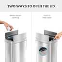 iTouchless 68 Liter / 18 Gallon Wings-Open Lid Sensor Kitchen Trash Can with Odor Filter, Dog-Proof Slim Automatic Large Capacity Stainless Steel Garbage Recycling Bin for Home Office Business Garage
