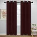 Easy-Going Blackout Curtains for Bedroom, Solid Thermal Insulated Grommet and Noise Reduction Window Drapes, Room Darkening Curtains for Living Room, 2 Panels(42x84 in, Wine)