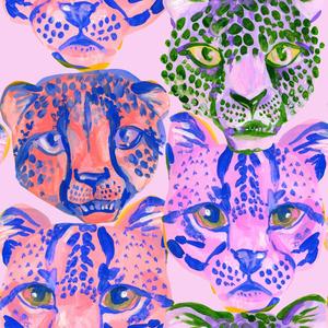 REDAMANCY Modern Leopard Pink Head Abstract Art Peel and Stick Wallpaper Stick on Contact Paper Vintage Wall Paper Easy Peel Off for nightstand Drawer Cabinet Renter (17.7" x 118")