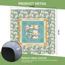 Chinoiserie Magnolia Blue Mahjong Mat 31.5 x 31.5 in, Traditional Oriental Chinese White Floral Anti Slip and Noise Reduction Game Table Cover for Mahjong Dominoes Card Board Tile Games