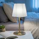 DKCONONY Cordless Table Lamp, Adjustable Height Battery Operated Desk Lamp with Remote, 5000mAh Rechargeable Light 16 RGB Colors for Bedroom, Living Room, Patio - White