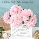 BLEUM CADE 4 Pcs Pink Hydrangea Artificial Flowers with Realistic Stems, 18In Large Fake Pink Flowers, Faux Flower for Home Party Decor Outdoor Wedding Bouquets Table Centerpieces Decoration