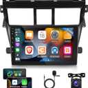 [2G+32G] Car Radio for Toyota Vios Yaris 20072012, 9 inch Android 11 Touch Screen Stereo, Carplay/Android Auto/Mirror Link/1080P/SWC/Bluetooth/WiFi +AHD Backup Camera+MIC