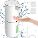 GuDoQi Automatic Liquid Soap Dispenser, 12.8oz/380ml Touchless with 4 Levels Adjustable Electric Hand Soap Dispenser, USB-C Rechargeable for Bathroom, Kitchen Countertop, Office Liquid White
