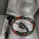 Tiffany Lamps Blue Hummingbird Style Stained Glass Table Lamp Desk Bedside Reading Light 12X12X18.5 Inches with Bronze Resin Base Applicable to Bedroom Living Room Office