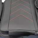 CAROMOP Luxury Faux Leather Seat Covers Full Set,Breathable Seat Covers for Cars,Universal Fits Most Cars, Vehicles,Sedans,Trucks & SUVs.Airbag Compatible (5-Seat Black/Red)