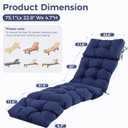 Outdoor Chaise Lounge Cushions, Waterproof Lounge Chair Cushions, 75.1x22.8x4.7 inches