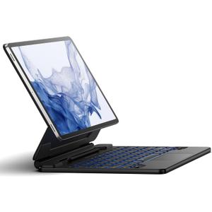 Dexnor for Samsung Galaxy Tab S10+ Plus/S9+ Plus/S9 FE+ Plus/S8+ Plus/S7+ Plus/S7 FE Case with Keyboard 12.4" Floating Cantilever Magnetic Stand Multi-Touch Trackpad Backlit S Pen Holder - Black