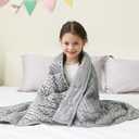 Mr. Sandman Weighted Blanket 7LBS 41 x 60 Inches, Minky Dots Heavy Blanket with Glass Beads, Soft and Cooling for School and Home, Grey