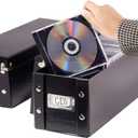 Snap-N-Store CD Storage Box - 2 Pack - Durable 5.1 x 5.1 x 13.2 Inch Disc Holders with Lids to Store up to 52 CDs - Black