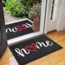 EARTHALL Door Mat 2-Pack Outside Inside Home Doormat 30"x17.5" Durable Floor Mat Non Slip Rug Ultra Absorb Mud Easy Clean Front Doormat for Garage, Entryway, Patio, High Traffic Areas, Black