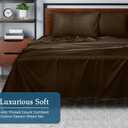 ROYALE LINENS 400 Thread Count 100% American Grown Cotton 3 Piece Sateen Twin Sheet Set - 1 Fitted Sheet, 1 Flat Sheet, 1 Pillow case - Brown Twin Bedsheet - Cotton Sheets - (Twin, Hazel Nut)