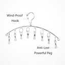 4 Pack Stainless Steel Laundry Drying Rack Clothes Hanger with 10 Clips