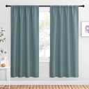 NICETOWN Greyish Blue Blackout Curtains Panels for Window, Thermal Insulated Rod Pocket Blackout Drapes/Draperies for Living Room (2 Panels, W42 x L72 inches)