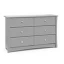 Storkcraft Crescent 6-Drawer Dresser (Pebble Gray)  GREENGUARD Gold Certified, Gray Dresser for Bedroom, Kids & Nursery Storage Chest, Safety Interlocking Drawers, Pre-Installed Tracks, Kids Chest
