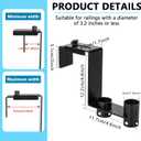 Lettry 2 Pcs Pool Fence Hooks, Pool Tool Organizer, for Hanging Pool Cleaning Accessories, Pool Pole, Brush, Leaf Skimmer Net, Vacuum Head