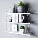 WELLAND 3-Tier Display Wall Shelf Storage Rack Holder, White