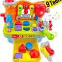 Toys for 1 Year Old Boy Birthday Gift, 9 in 1 Multifunction Music Workbench Learning Toy for Toddlers 1-3, Baby Toys 12-18 Months with Early Educational Sound Shape, Easter Basket Stuffers