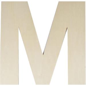Wooden Letters 12 Inch, Big Wooden Letter M Shapes Cutouts Blank Unfinished Large Wood Alphabet Letters for DIY Crafts Wall Decor Painting Wedding Birthday Party Decoration Room Home Decorations