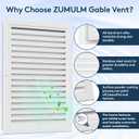16" X 20" Gable Vent Aluminum Gable Vents for Houses Attic Vent Shed Vents Cover Exterior with Screen Mesh Alloy Wall Vent Ventilation for Home Garage Attic Ceiling - Vent Opening: 14" x 18" White