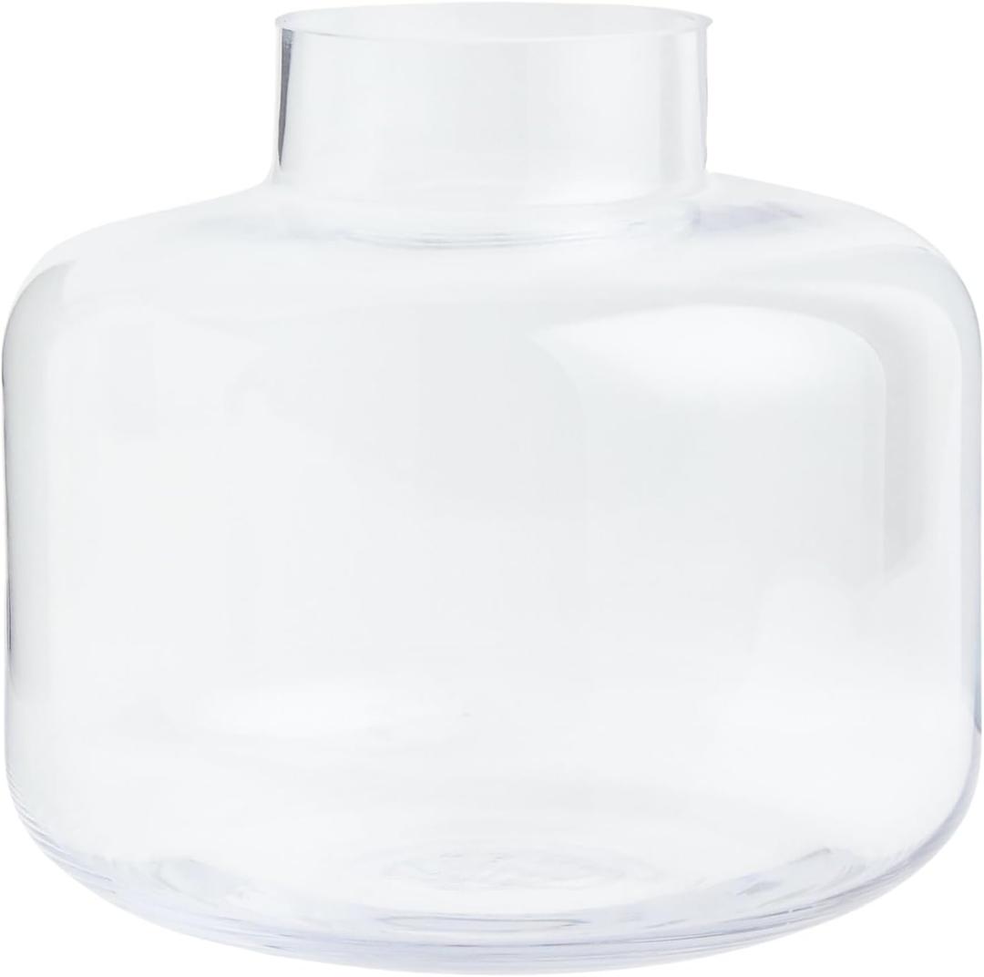 Short Glass Vase, Short Flower Vase, Round Glass Vase, Small Glass Vases for Flowers, Clear Flower Vase, 6 Inch Modern Vases for Living Room, Dining Table, Wedding, Bookshelf, Office Decoration