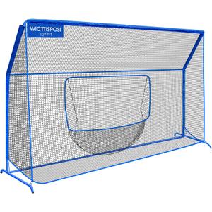 Baseball Softball Net with Blocking System, Batting Cage Practice Net | All-Around Ball Containment, Heavy-Duty Pre-Assembled Metal Frame, 7-Ply Tear Resistant Net, for Backyard Hitting & Pitching