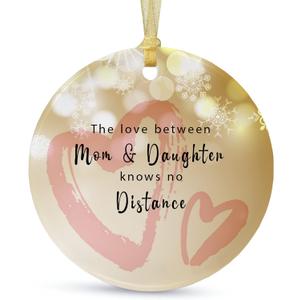 Mother and Daughter Christmas Ornament 2025, A Mother and Daughter Gift for Each Other, Round Ceramic Keepsake, Best Wishes for Each Other.