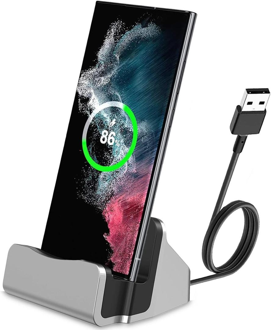 AKWOR USB C Charging Dock Stand, Fast Charing Station for iPhone 15 Series, Samsung Galaxy, Switch/Switch Lite, LG, HTC, and More Type-C Phones