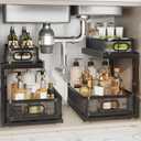 Corbyles 2 Pack Under Sink Organizer With Next-Gen Ball-Bearing Slides, 2-Tier Precision Mesh Pull Out Cabinet Shelf Storage for Bathroom & Kitchen, Slide Out Drawers Height Adjustable, Rust-resistant (Black)