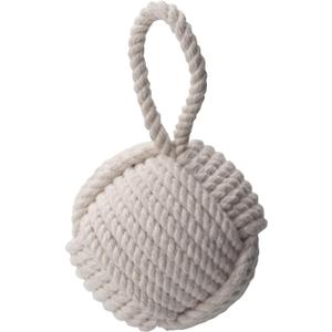 Nautical Doorstop Rope Sailor Knot Decorative Cotton Under Mount Handmade Door Stopper with Handle for Floor by The Metal Magician (5" Cotton (White Color))