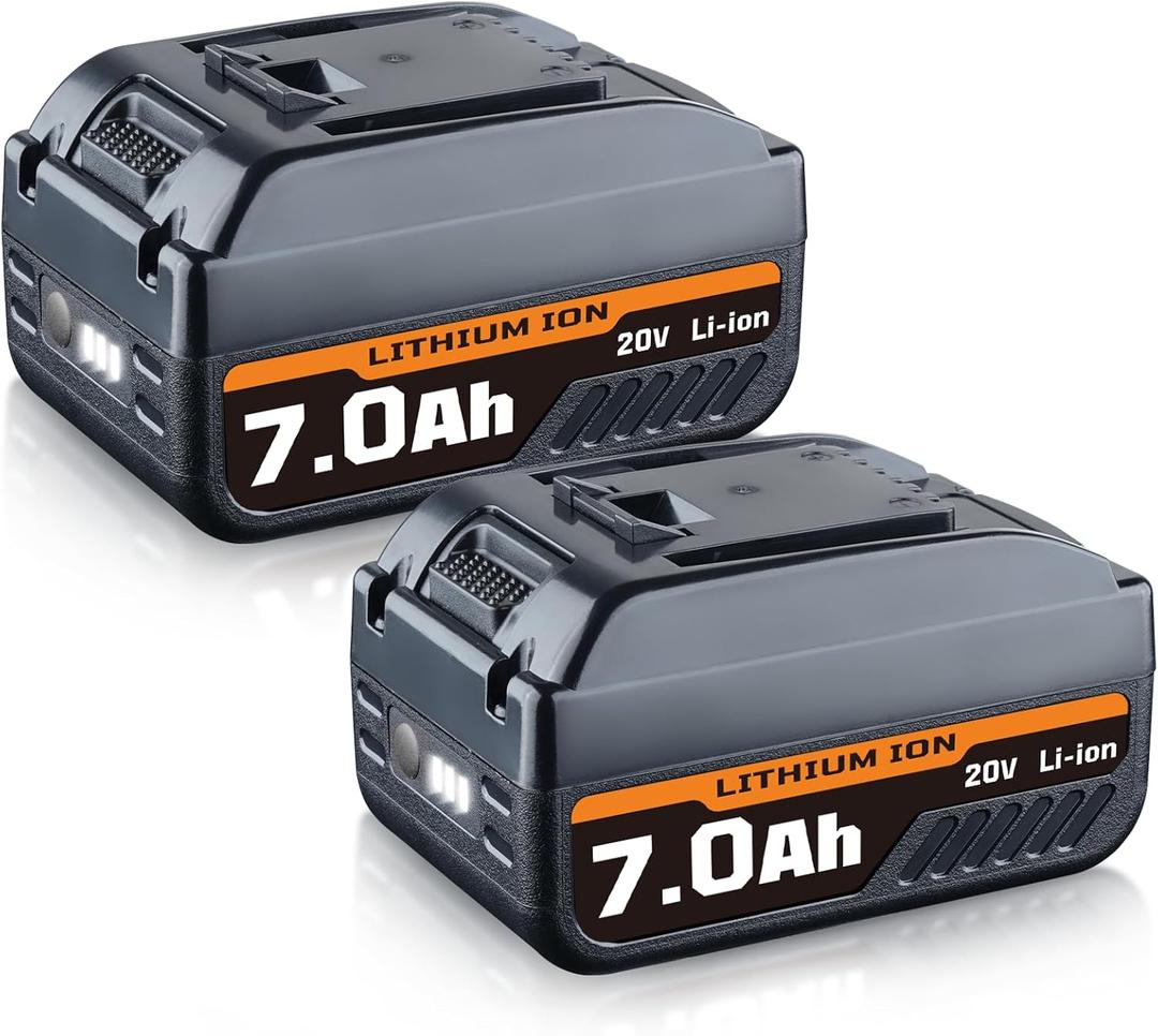 2Packs 7.0Ah WA3520 Li-ion Replacement for Worx 20V Battery Compatible with Worx Battery 20V Max Lithium Power Tools WA3578 WA3575 WA3520 WA3525 WG151s WG155s WG251s WG255s WG540s WG545s