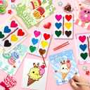 Valentines Day Cards for Kids School - 24 Packs Heart Watercolor Paint Sets with Dessert Food Cards, Valentines Day Gifts for Kids Classroom Prize Exchange, Valentine Art Party Favors for Boys Girls