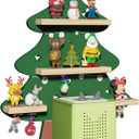 Green Christmas Tree Tonies Shelf Wall Mounted - Tonies Wall Shelf for Toniebox, Charging Station, Magnetic Wood Display Floating Shelves for Tonie Figures Storage