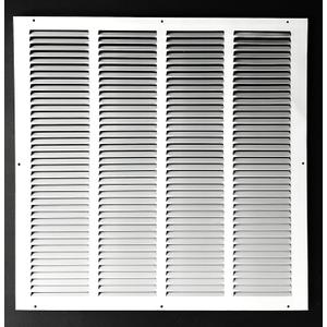 Fits 20x20 Duct Opening Stamped Steel Return Air Grille Vent Cover Grille for Sidewall and Ceiling in White Surface Dimensions: 21.75"W X 21.75"H (20" W x 20" H Duct Opening)