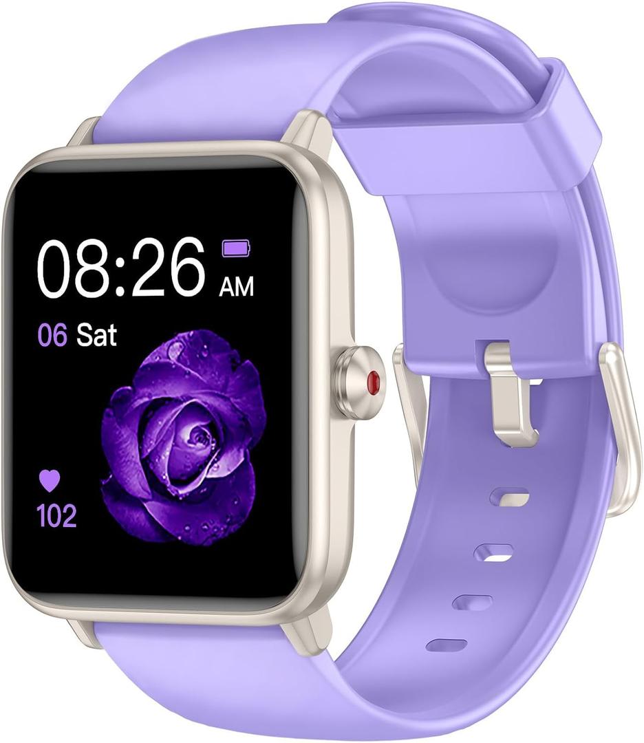 Smart Watch, Fitness Tracker with Heart Rate Monitor, Blood Oxygen, Sleep Tracking, 1.5 Inch Touchscreen Smartwatch for Android iOS Swimming Waterproof Pedometer Step Calories Tracker for Women Men (Light Purple), Size: 41mm