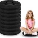 Fumete 8 Pcs 16 Inch Round Floor Cushions for Kids and Toddlers, Flexible Seating Classroom Furniture Floor Pillow for Home, Daycare, Preschool, Yoga and Meditation (Black), 16 x 16 x 3.6 inches