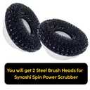 Steel Brush Heads (2 Units) for Electric Spin Scrubber | Designed for Heavy-Duty Cleaning Tasks