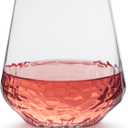 Libbey Hammered Stemless Glasses Set of 8, 17-ounce, Dishwasher-Safe, Chiseled Textured Glassware Set, All Purpose Glasses for Everyday Use