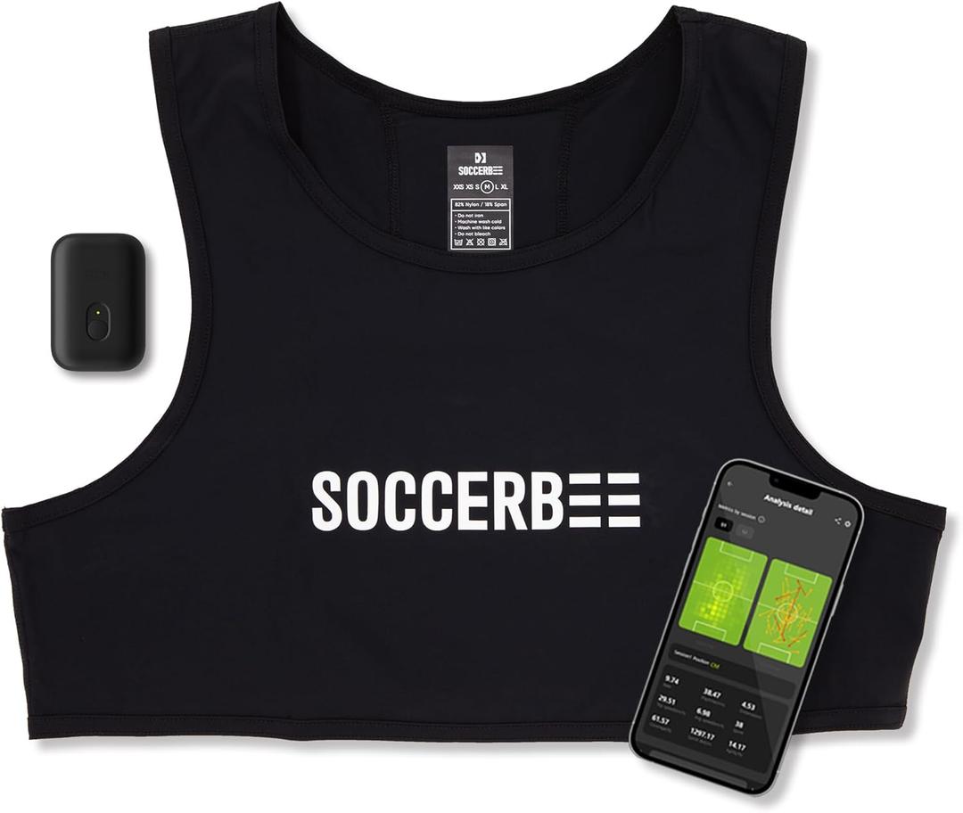 SOCCERBEE-Pro2 - GPS Tracker and Vest for Tracking Activities of Outdoor Sports Athletes Such as Soccer, Football, Rugby, Hockey, and Lacrosse (Extra Small)