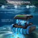 Cordless Robotic Pool Cleaner, 5000 GPH with 150μm Filter, Floor/Wall/Waterline Cleaning, Smart Zigzag Navigation, 5200mAh Battery, App-Controlled Presets for Inground & Above Ground Pools, Deep Blue