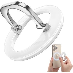 SUPERONE for MagSafe Phone Grip Ring Holder Stand, [2025 Super Magnet] Adjustable Magnetic Finger Ring Grip Kickstand for iPhone 17/16/15/14/13/12 Series, MagSafe Case Accessories (White)