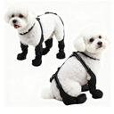 Waterproof Dog Boots for Small/Medium Dogs -Dog Paw Protectors Dog Suspender Boots Anti-Slip Pet Shoes for Outdoor Walking, Reflective Stay-On, Dirt-Proof Comfortable Booties (Black, Small)