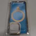 ESTPEAK Titanium Gold CD Mag-Stand Case for iPhone 13 Pro Case with Invisible Magnetic Ring, [Fit for MagSafe] [Never Yellowing] Top Clear Phone Case Cover for iPhone 13 Pro 6.1" Men Women