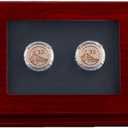Sports Championship Rings Wooden Display case Shadow Box Without Rings (2 Slots)