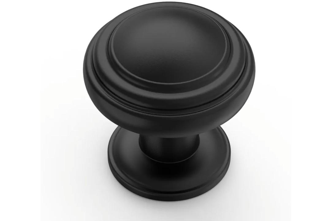 Amerdeco 10 Pack Matte Black Cabinet Knobs Single Hole Cabinet Pulls 1 Inch Drawer Knobs for Bathroom Cabinets ZH0086